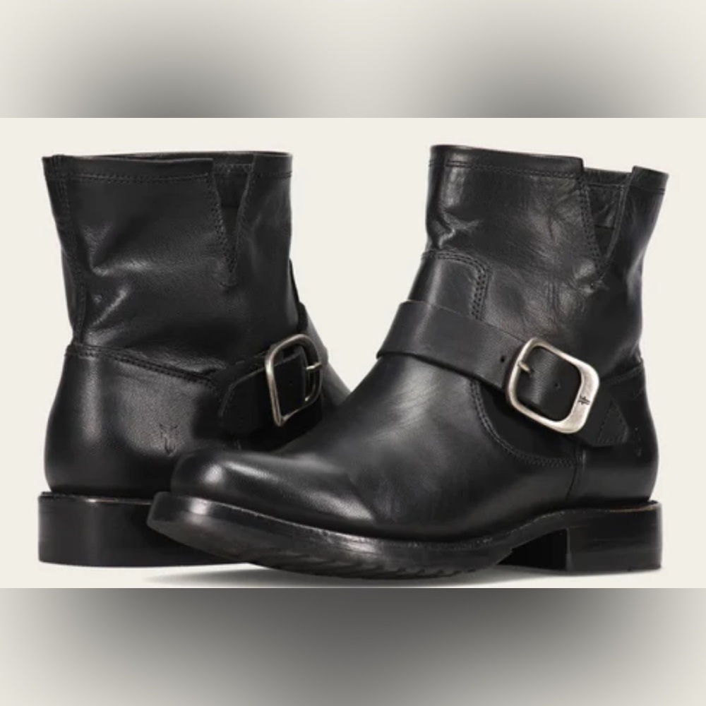 NEW FRYE VERONICA BOOTIE BLACK BUTTERY SOFT GENUINE LEATHER BOOTS SZ 7.5 - Picture 4 of 15